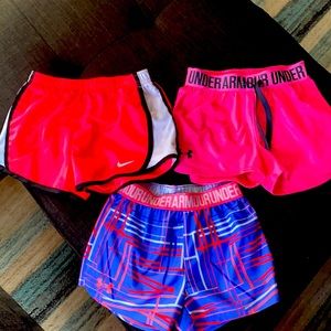 Girls Under Armour & Nike shorts